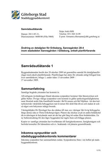 Samrådsutlåtande pdf, 747 kB - Göteborg