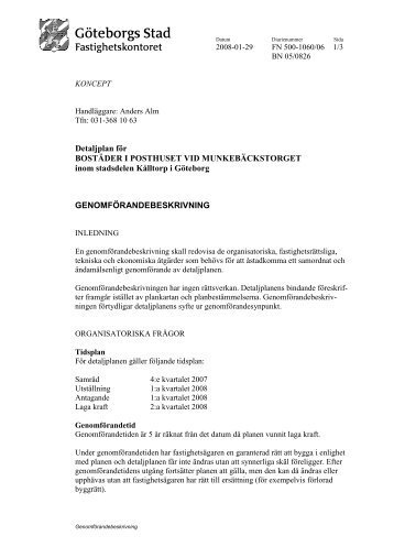 Genomförandebeskrivning pdf, 59 kB - Göteborg