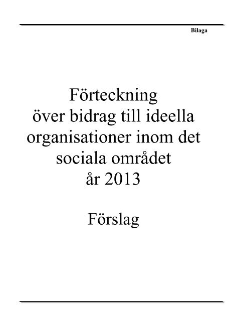 Fördelning av bidrag till sociala området - Göteborg