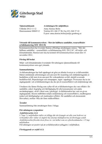 Yttrande - Göteborg