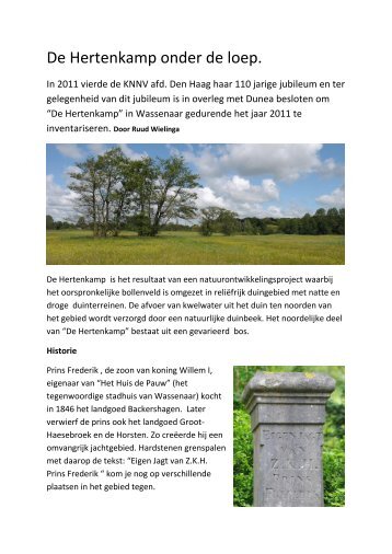 Definitief rapport met historische achtergronden, foto's en ...