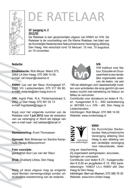 31e jaargang nr. 2 2012/02 - KNNV Vereniging voor Veldbiologie