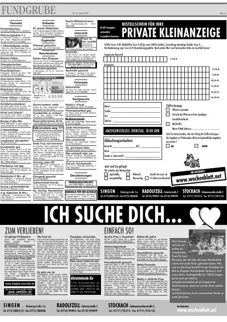 15. Aug. 2007 - Singener Wochenblatt