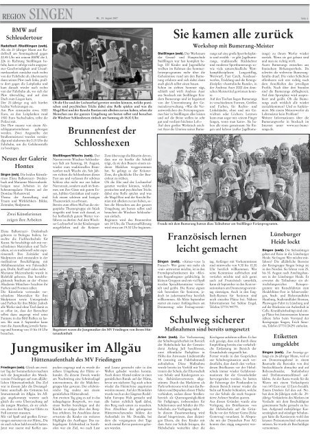 15. Aug. 2007 - Singener Wochenblatt