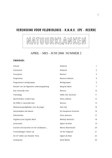 NK 2006 2.pdf - KNNV Vereniging voor Veldbiologie
