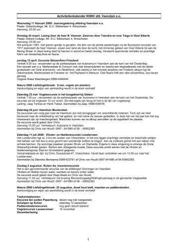 Activiteitenkalender KNNV afd