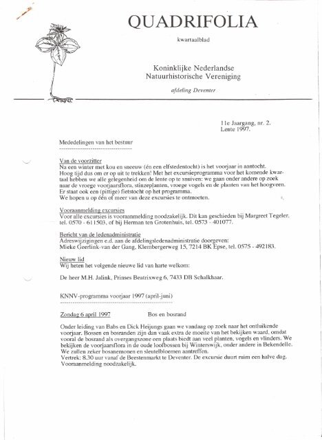 kwartaal 2 - KNNV Vereniging voor Veldbiologie