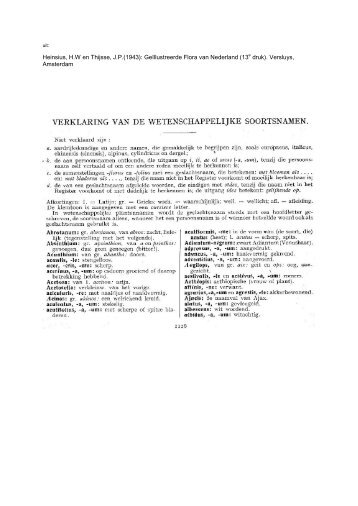 Heinsius, H.W en Thijsse, J.P.(1943): Geïllustreerde Flora van ...