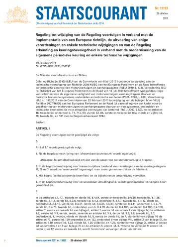 STAATSCOURANT - Officiële bekendmakingen