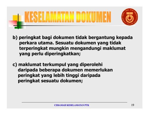 Keselamatan Dokumen bermaksud kawalan ke atas dokumen ...