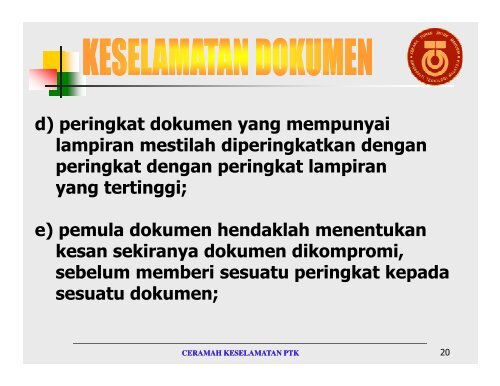 Keselamatan Dokumen bermaksud kawalan ke atas dokumen ...