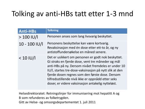 Blodprøvar ved stikkuhell og HB vaksinasjon - Helse Førde