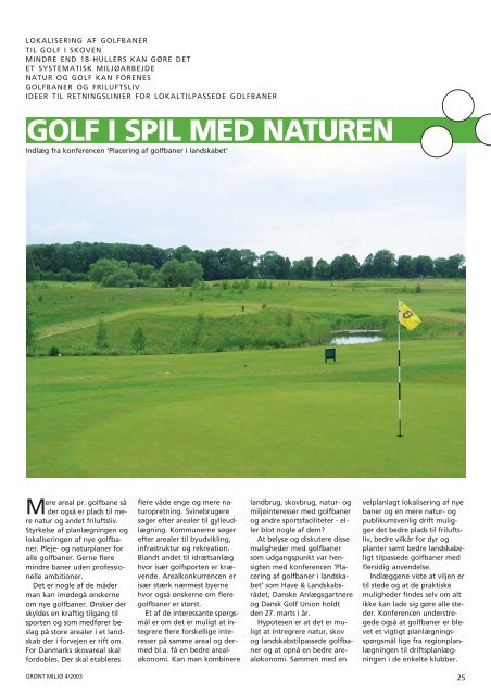 Til golf i skoven - Grønt Miljø