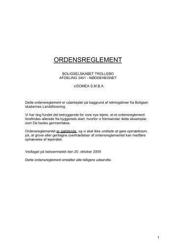 ORDENSREGLEMENT - Domea