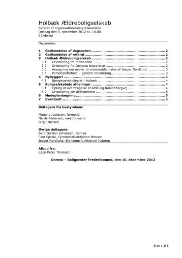 Standard OB-dagsorden - Domea