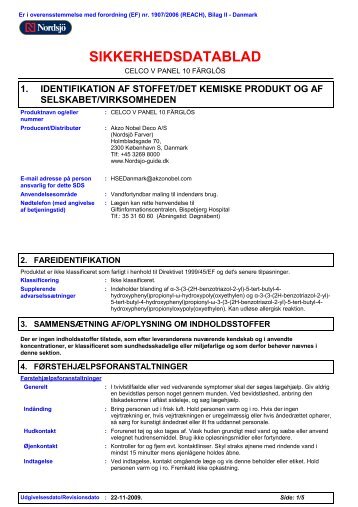 Sikkerhedsdatablad (pdf) - Nordsjö Produkt