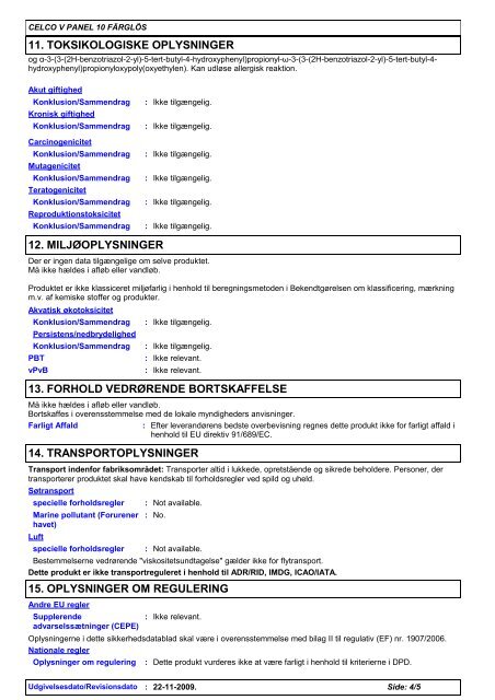 Sikkerhedsdatablad (pdf) - Nordsjö Produkt