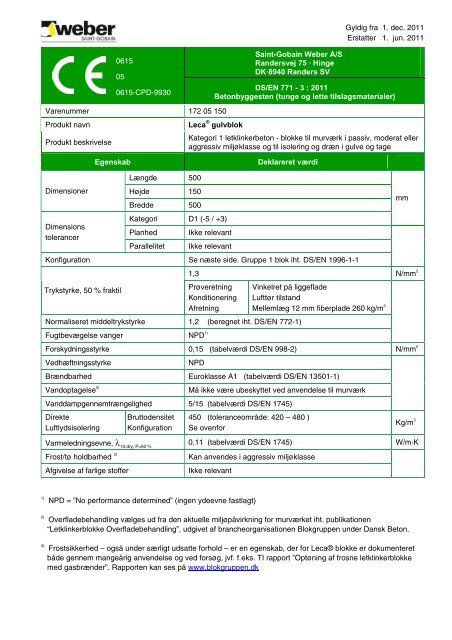 Leca® gulvblok - Weber