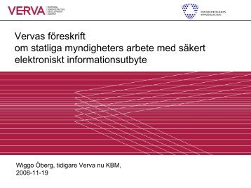 Vervas föreskrift om statliga myndigheters arbete med ... - Juridicum