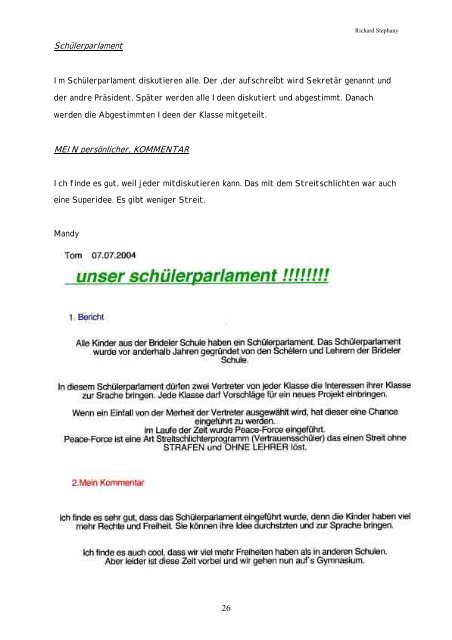 A) Projekt „ Schülerparlament “ - Kopstal