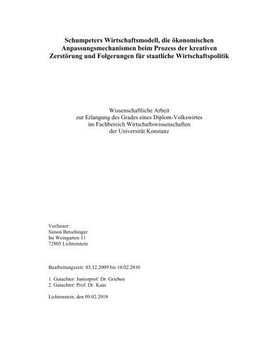 Schumpeter Wirtschaftsmodell - MasterTraders