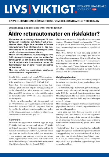 Äldre returautomater en riskfaktor? - SSLF