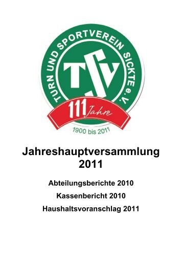 Gesamtes Berichtsheft 2010 - TSV-1900-Sickte