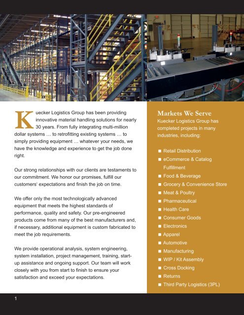 Integrated Material Handling Systems - Kuecker Logistics Group