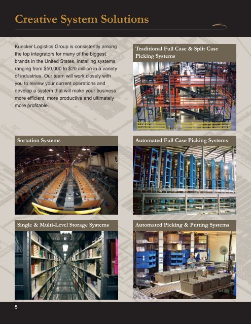 Integrated Material Handling Systems - Kuecker Logistics Group