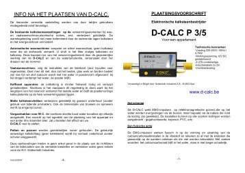 Gebruiksaanwijsingen - D-calc