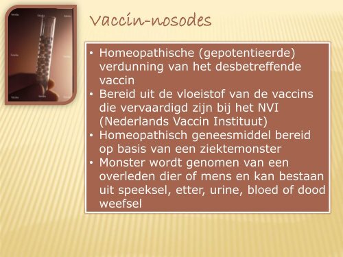 Profylactisch homeopathische vaccin-nosodes inzetten bij ...