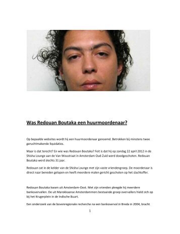 Was Redouan Boutaka een huurmoordenaar? - Crimescene.PRO