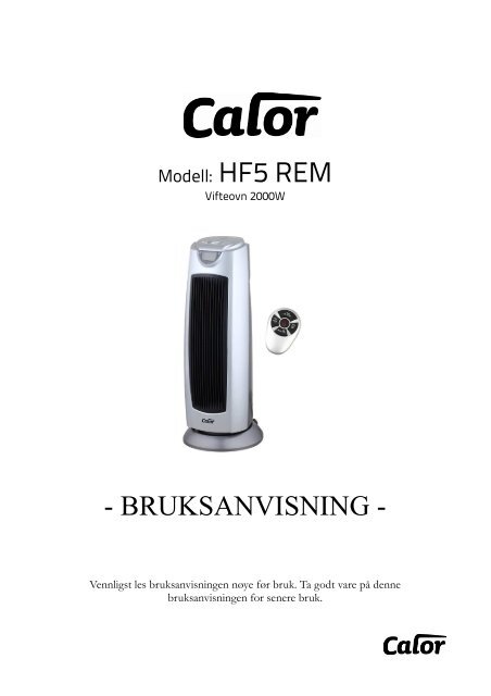 HF5 REM - Calor - Bruksanvisning - Novaplan AS