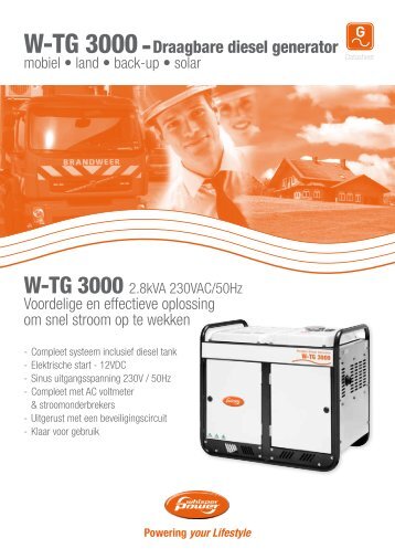 W-TG 3000 - Draagbare diesel generator - Whisperpower Orange ...