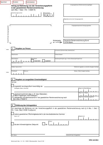 5 0 1 1 Antrag auf Befreiung von der Versicherungspflicht in der ...