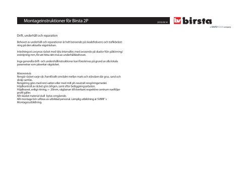Montageinstruktioner för Birsta 2P