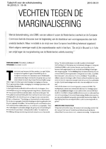 Vechten tegen de marginalisering - Tweede Kamer
