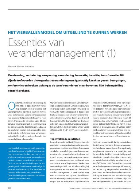 Essenties Van Verandermanagement (1) - MarcoDeWitte.nl