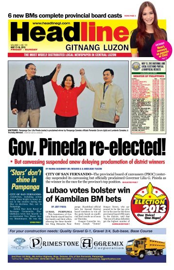 Lubao votes bolster win of Kambilan BM bets - Headline Gitnang ...