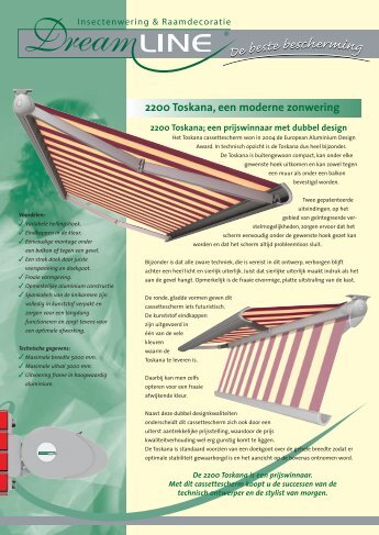 Download de brochure van knikarmscherm type 2200 Toskana