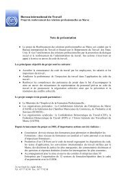 Projet de renforcement des relations professionnelles au Maroc