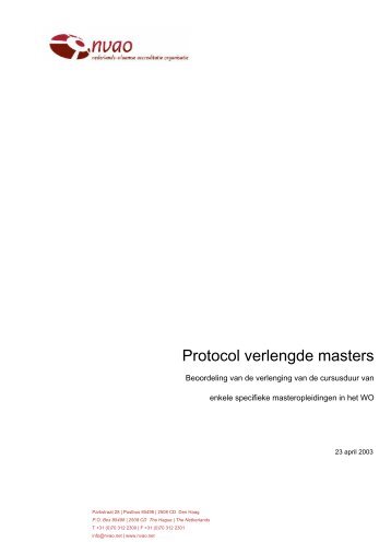 Protocol verlengde masters - NVAO