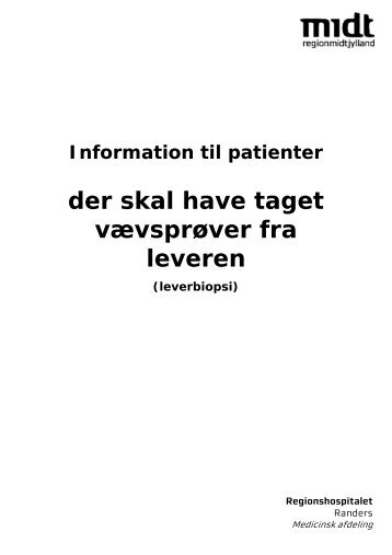 INFO 554 Information til patienter der skal have taget vævsprøver fra ...