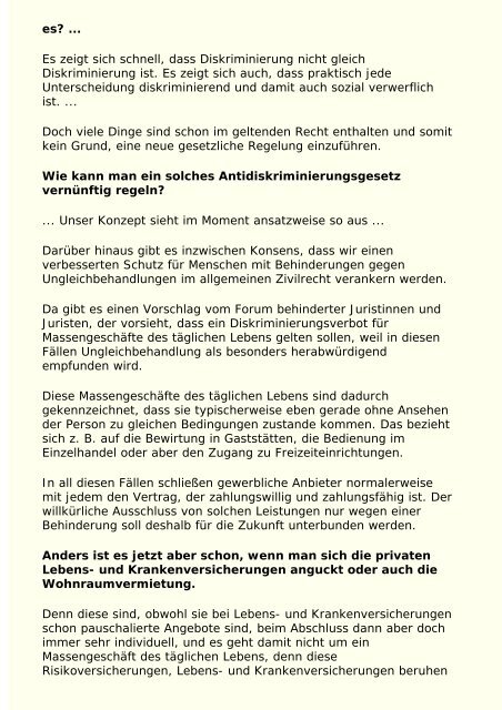 der Ausgabe 7-8/2004 - Berliner Behindertenzeitung