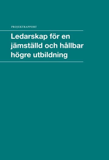Ledarskap för en jämställd och hållbar högre utbildning