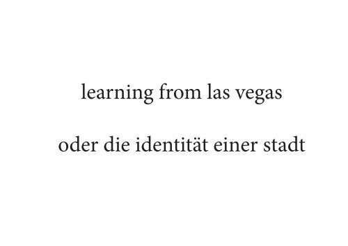 learning from las vegas oder die identität einer stadt