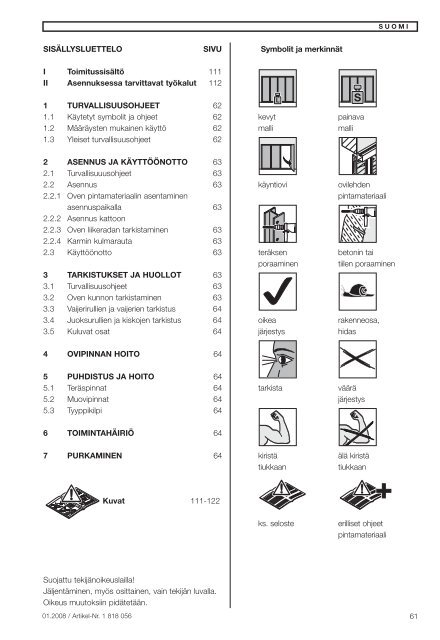 Anleitung für Montage, Betrieb und Wartung Installation, Operating ...