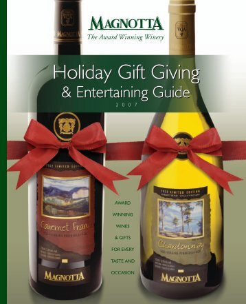 Holiday Gift Giving Holiday Gift Giving - Magnotta Winery