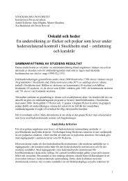 Oskuld och heder En undersökning av flickor och pojkar som lever ...