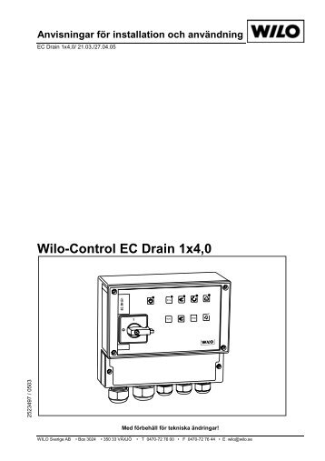 Wilo-Control EC Drain 1x4,0 - RSK Databasen